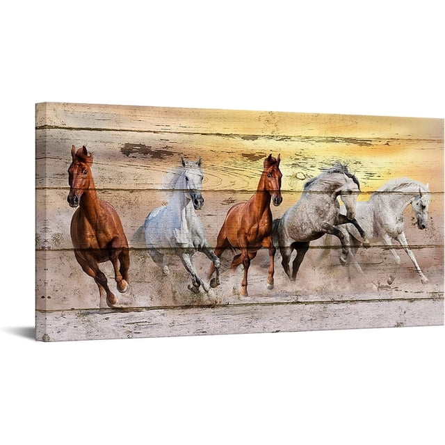 ADALE Large Horse Canvas Wall Art Wild Animal Picture Print on Canvas