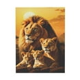thumbnail image 1 of ADALE Lion Family Canvas Wall Art Wild Lion Lioness and Two Cub Picture Prints African Wildlife Animal Paintings for Office Bedroom Decor Unframed 14x11 Inch, 1 of 4
