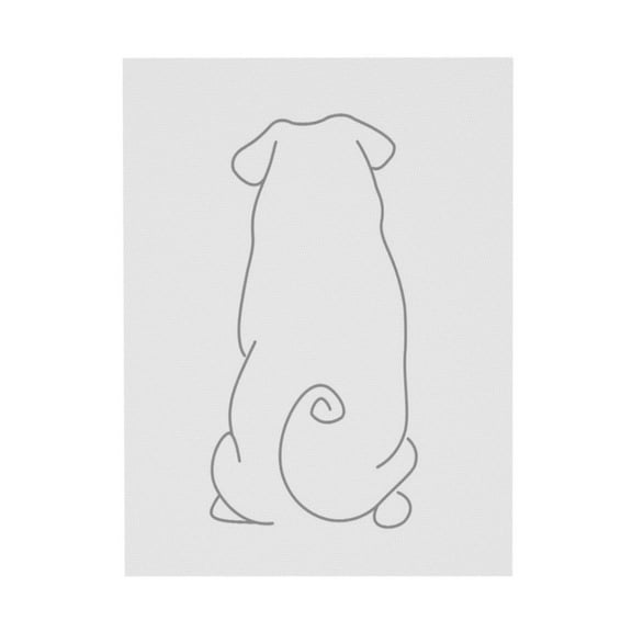 ADALE Minimalist Line Art Wall Decor Canvas Dog Line Artwork Abstract Pug Poster Animal Line Picture Abstract Minimalist Print Black Abstract Dog Wall Art Unframed 10x8 Inch