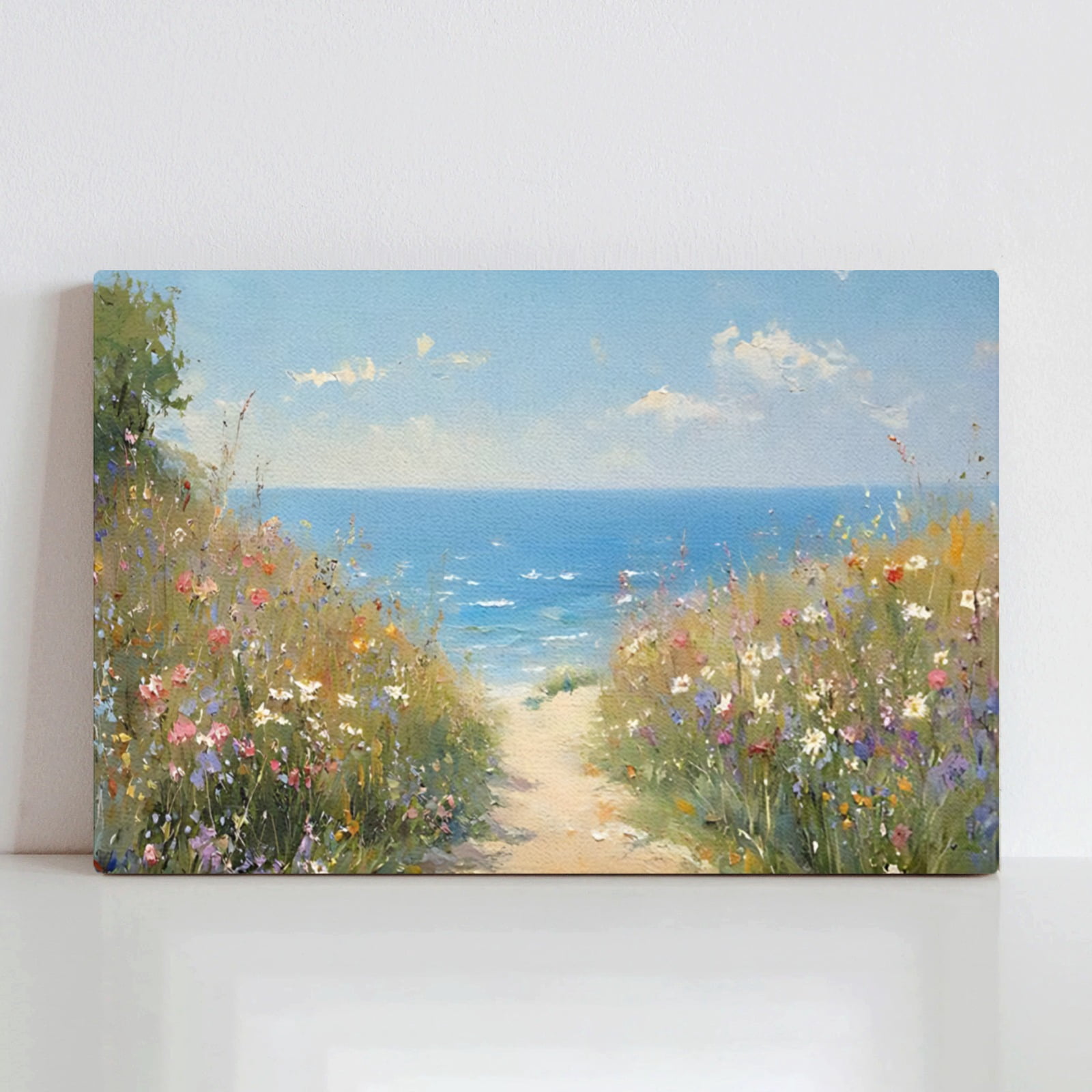 ADALE Ocean Theme Flower Canvas Wall Art Large Beach Pictures