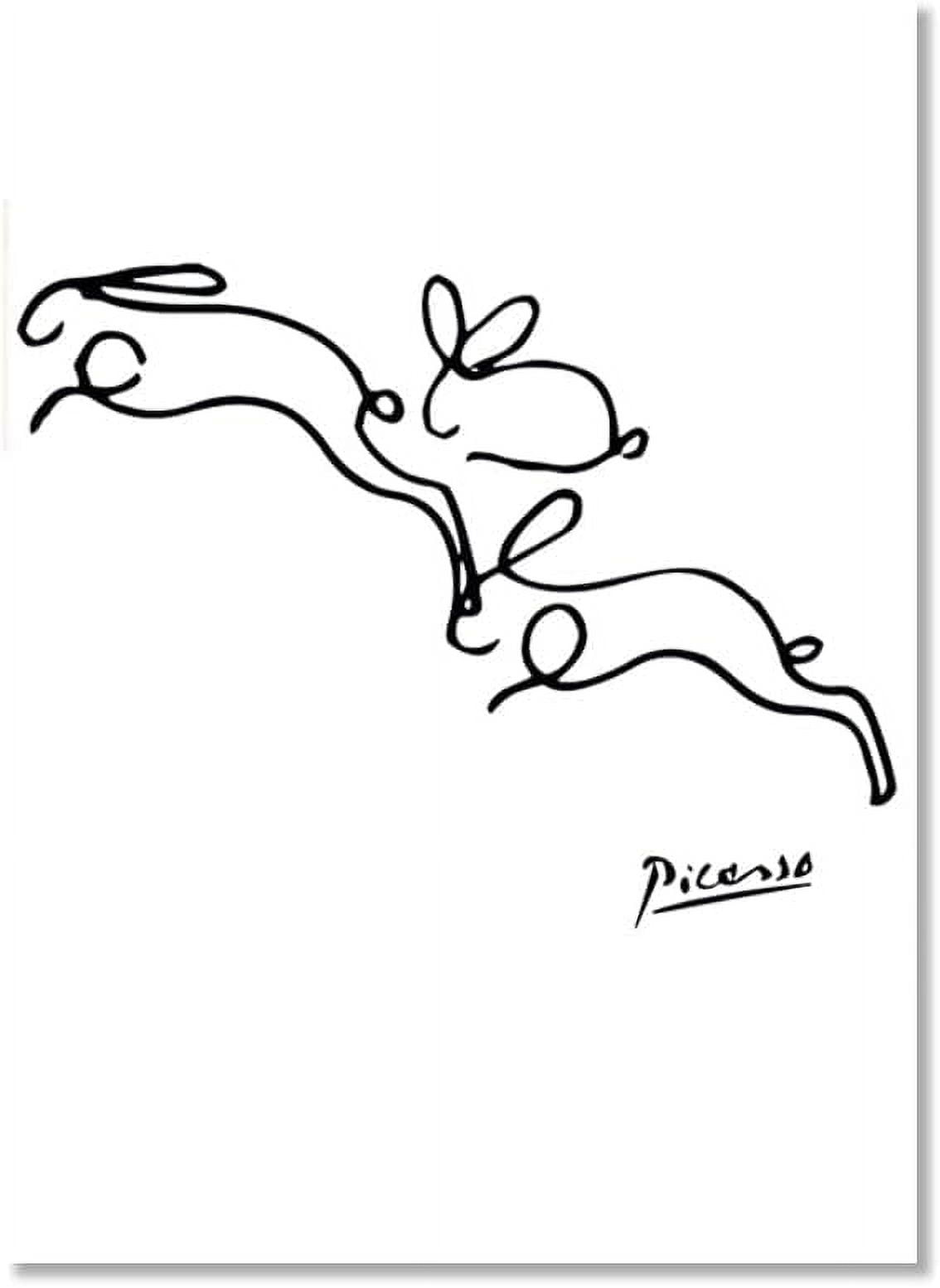 Adale picasso painting abstract animals sketch print on canvas dog cat