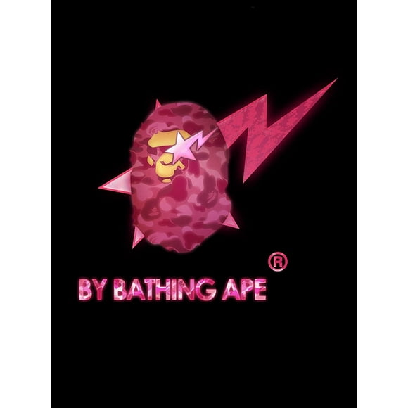 ADALE Poster Compatible With BAPE NEON Print Art Wall Art Print Gift Framed Printing Wall Decor Framed 16x12 Inch