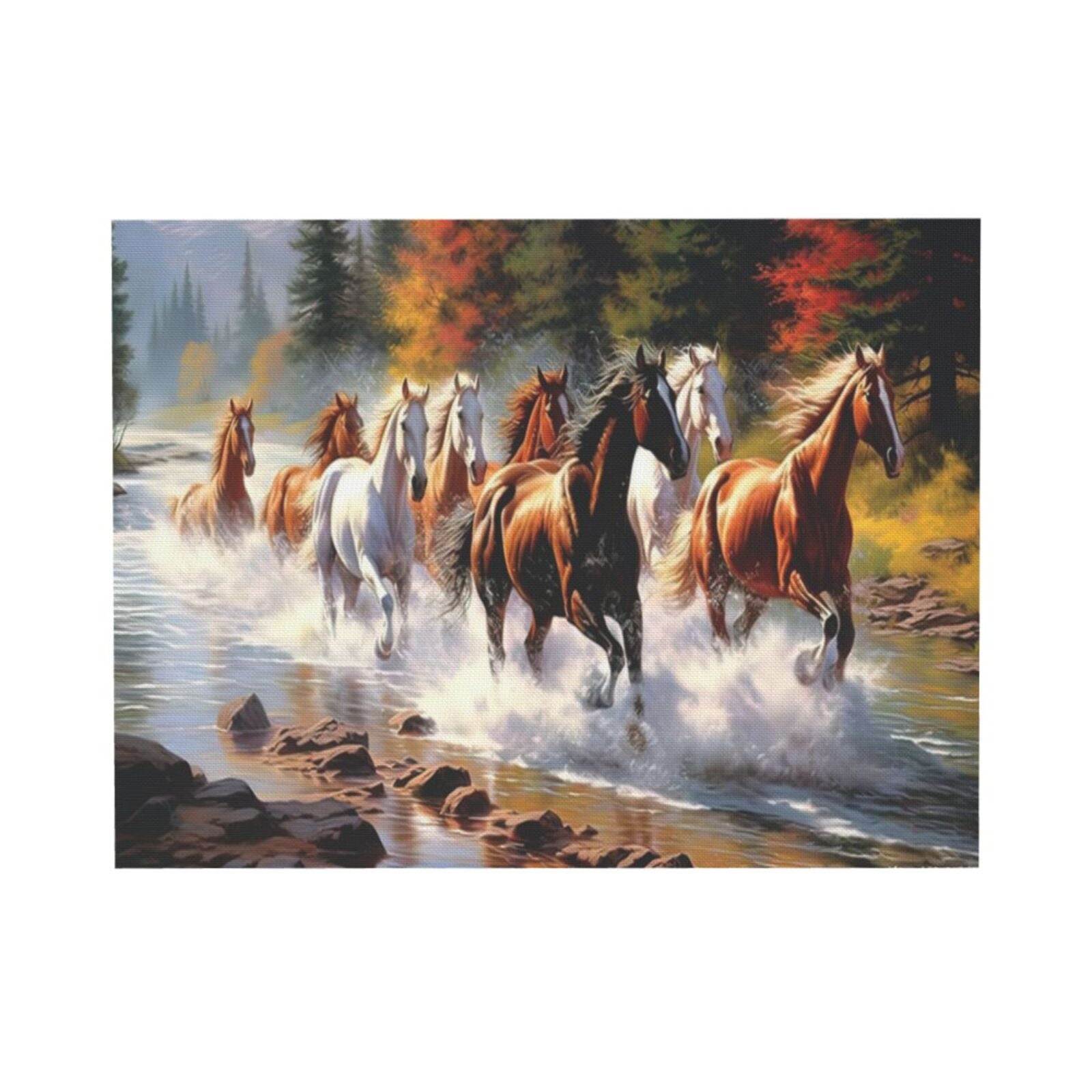 ADALE Running Horse Canvas Wall Art Wild Animal Picture Print on Canvas ...