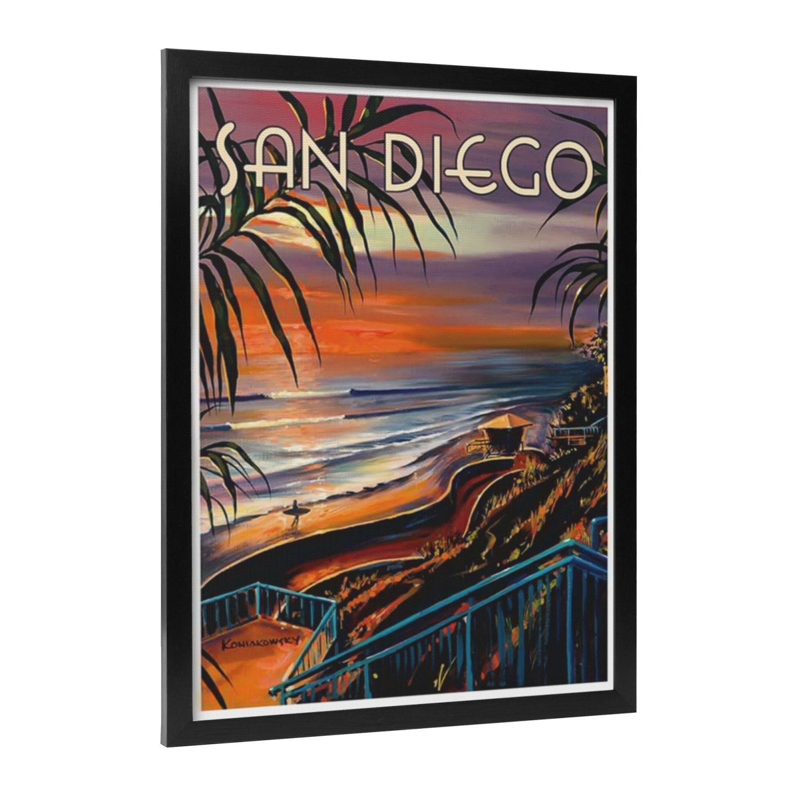 ADALE San Diego - California Sunset - Vintage Travel Poster by Wade ...