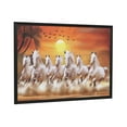 thumbnail image 1 of ADALE Seven Lucky Running Wild Horses Art Animal Wall Art Running Horses Wall Posters 1 Canvas Poster Wall Art Decor Print Picture Paintings for Living Room Bedroom Decoration Black Framed 20x16 Inch, 1 of 5