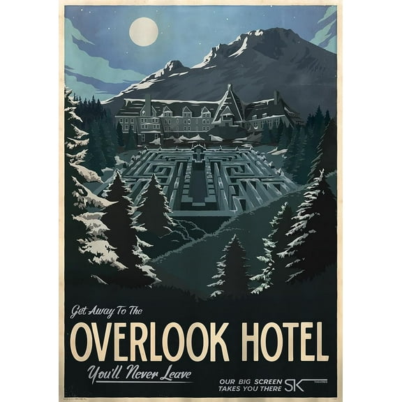 ADALE The Shining Poster, Overlook Hotel Maze Horror Movie Posters, Vintage Horror Decor Bedroom Poster, Hanging Art Prints,Painting Art, Dining Room Wall Decor Unframed 12x16 Inch
