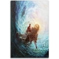 thumbnail image 1 of ADALE The Hand Of God Pictures For Wall Canvas Frameless Wall Art Jesus Reaching Into Water Religious Picture Oil Painting Unframed 24x16 Inch, 1 of 6