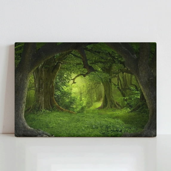 ADALE Tree of Life Wall Art Canvas Prints Natural Landscape Pictures Home Decor Green Forest Paintings for Living Room Bathroom Bedroom Kitchen Office Decor Posters (Framed 16x24 inches)