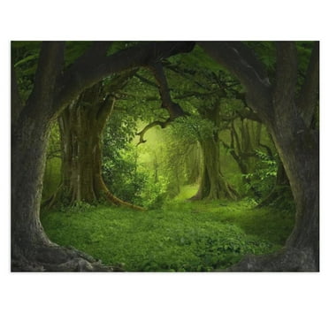 ADALE Tree of Life Wall Art Canvas Prints Natural Landscape Pictures Home Decor Green Forest Paintings for Living Room Bathroom Bedroom Kitchen Office Decor Posters (Unframed 10x8 inches)