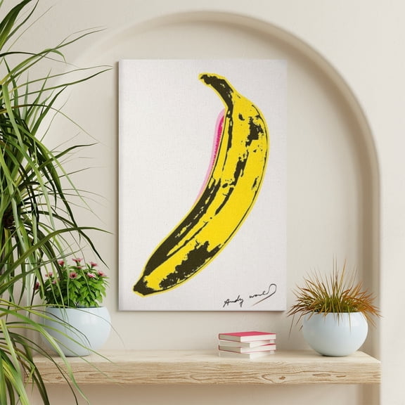 ADALE Wall Art Andy Warhol Banana Print Poster Pop Art Canvas Wall Art Artwork Picture Prints for Home Wall Decor Gift Framed 12x16 Inch