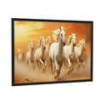 thumbnail image 1 of ADALE White Horse Canvas Wall Art Seven Horses Running Picture Wall Decor Wild Animal Painting Prints for Living Room Office Decor Black Framed 16x24 Inch, 1 of 5