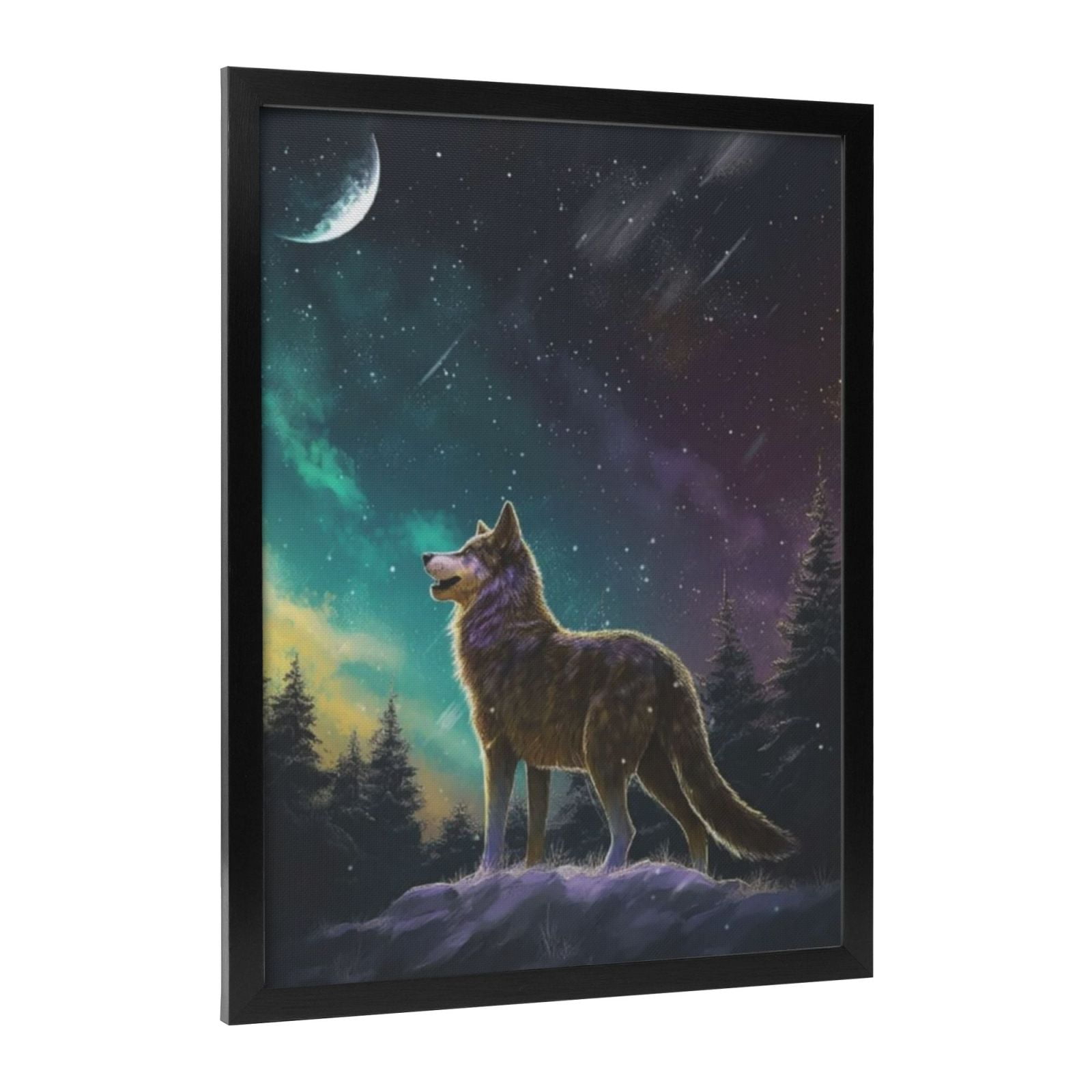 ADALE Wolf Wall Art Northern Lights Wolf Poster Pictures Wall Decor ...