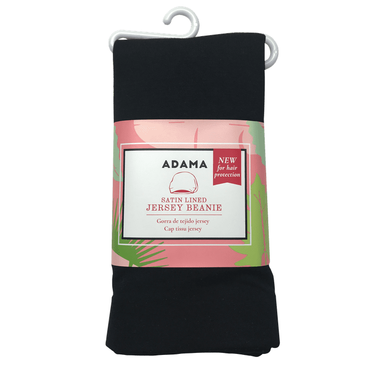 ADAMA Satin Lined Jersey Beanie, Black
