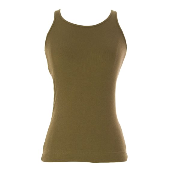 ADAMPLUSEVE Women's Rib Racer Tank Top Sz 0 Fatigue Green