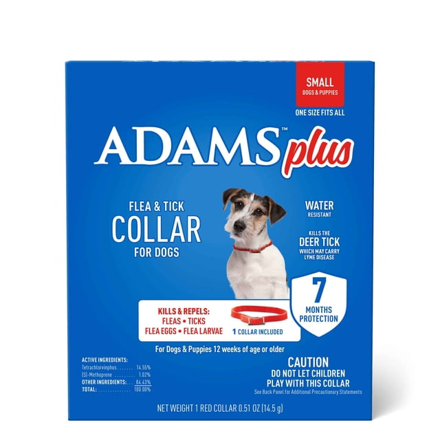 Adams Plus 7-Month Flea & Tick Treatment Collar for Small Dogs ...