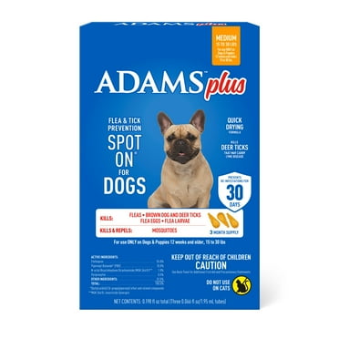 ADAMS Plus Flea & Tick Prevention Spot On for Dogs, Medium Dogs 15 to 30 lbs
