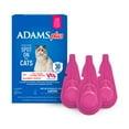 thumbnail image 1 of ADAMS Plus Flea and Tick Prevention Spot On for Cats, 5 lbs and over, Kills Fleas, Flea Eggs, Flea Larvae and Deer Ticks, Kills and Repels Mosquitoes For 30 Days, 3-Month Supply, 3 Pack, 1 of 12