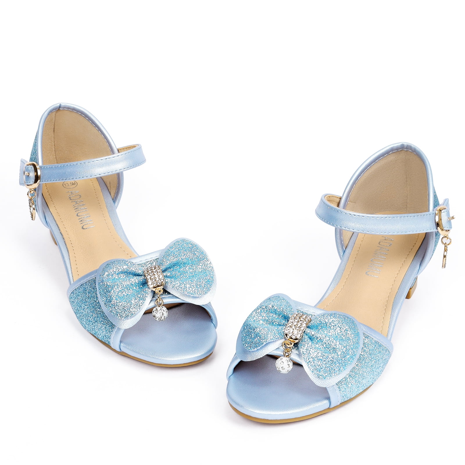 CHILDRENS HIGH MID HEEL DIAMANTE PARTY GIRLS KIDS SHOES BRIDESMAID SANDALS  SIZE | eBay