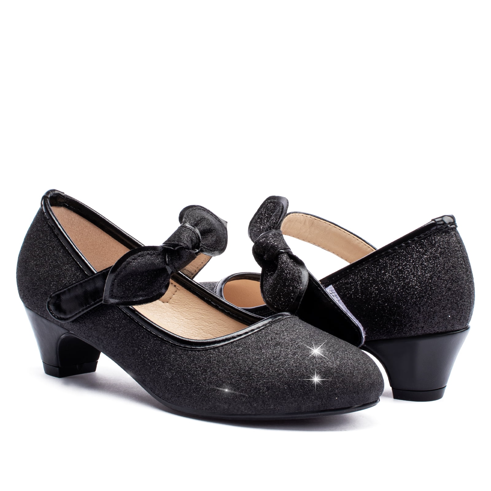 Girls Toddler Youth Jeweled T-Strap Glitter High Heel Sandals Black | Black  sandals heels, Heels, Ankle strap heels