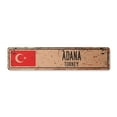 thumbnail image 1 of ADANA TURKEY Vintage Plastic Street Sign Turk flag city country road wall gift | Indoor/Outdoor | 24" Wide, 1 of 4