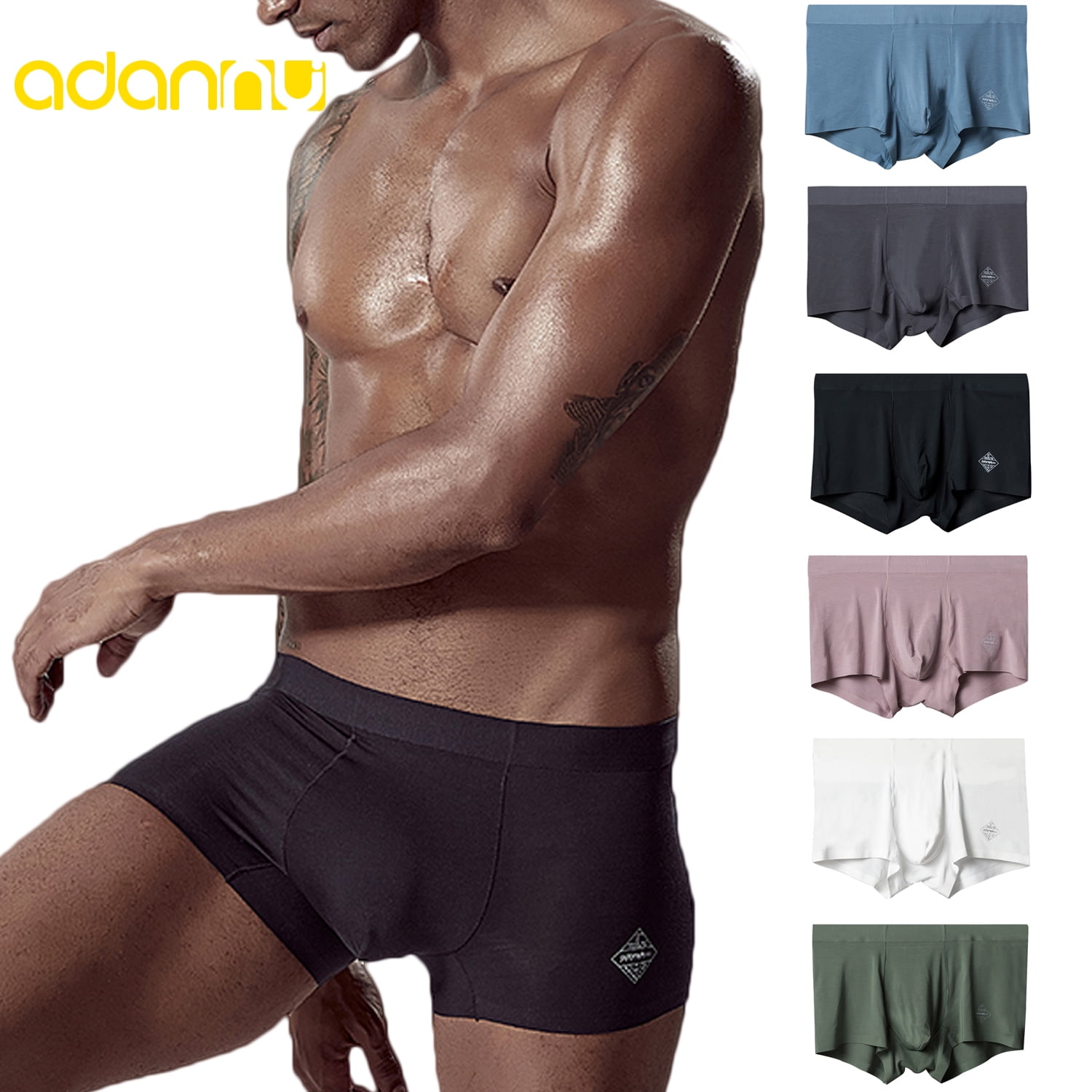 ADANNU Men's Underwear Support Pouch Boxer Briefs for All-Day Comfort 6  Pack Multicolor,Size M-2XL