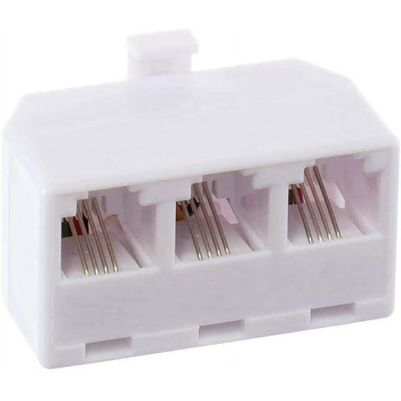 ADAPTER, TELEPHONE RJ-11 SPLITTER 6P4C TRIPLE COMMON LINE 1 / LINE 2 / LINE 3 - WHITE - 1 PACK