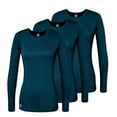 thumbnail image 1 of ADAR UNIFORMS 3 Pack Women's Comfort Long Sleeve T-Shirt/Underscrub Tee - 2903 - Caribbean Blue - XL, 1 of 7
