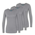 thumbnail image 1 of ADAR UNIFORMS 3 Pack Women's Comfort Long Sleeve T-Shirt/Underscrub Tee - 2903 - Dark Marl Gray - 3X, 1 of 7