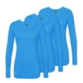thumbnail image 1 of ADAR UNIFORMS 3 Pack Women's Comfort Long Sleeve T-Shirt/Underscrub Tee - 2903 - Heather Pool Blue - 3X, 1 of 7
