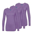 thumbnail image 1 of ADAR UNIFORMS 3 Pack Women's Comfort Long Sleeve T-Shirt/Underscrub Tee - 2903 - Heather Purple - 3X, 1 of 7