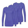 thumbnail image 1 of ADAR UNIFORMS 3 Pack Women's Comfort Long Sleeve T-Shirt/Underscrub Tee - 2903 - Heather Royal Blue - M, 1 of 7
