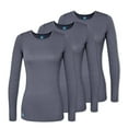 thumbnail image 1 of ADAR UNIFORMS 3 Pack Women's Comfort Long Sleeve T-Shirt/Underscrub Tee - 2903 - Pewter - 3X, 1 of 7