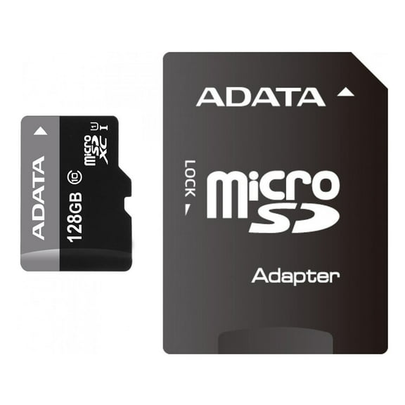 ADATA 128 GB Micro SDXC Class 10 Memory Card with SD Adapter - AUSDX128GUICL10-RA1