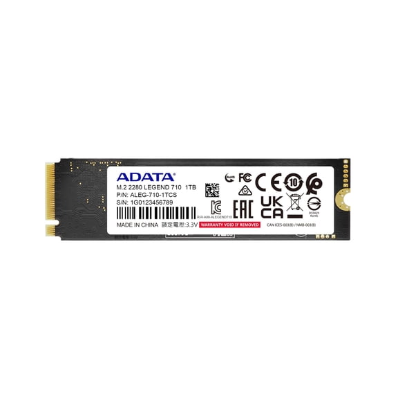ADATA 512GB Legend 710 PCIe Gen3 x4 M.2 2280 Solid State Drive, up to 2,400/1,800MB/s, 3D NAND Flash, Internal SSD Compatible with Laptop & PC Desktop