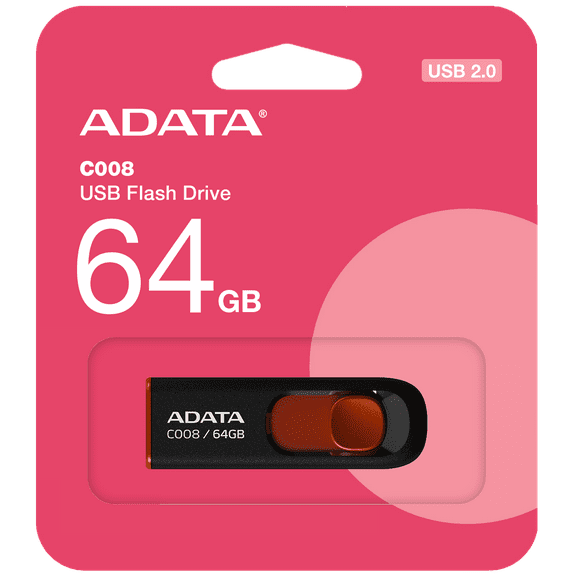 ADATA 64GB C008 Capless Sliding USB Flash Drive