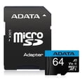 thumbnail image 1 of ADATA Micro SD Card Class 10 Flash Memory Card with Adapter, SDHC / SDXC UHS-I V10 A1 - 64GB, 1 of 5