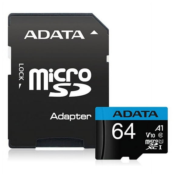 ADATA Micro SD Card Class 10 Flash Memory Card with Adapter, SDHC / SDXC UHS-I V10 A1 - 64GB