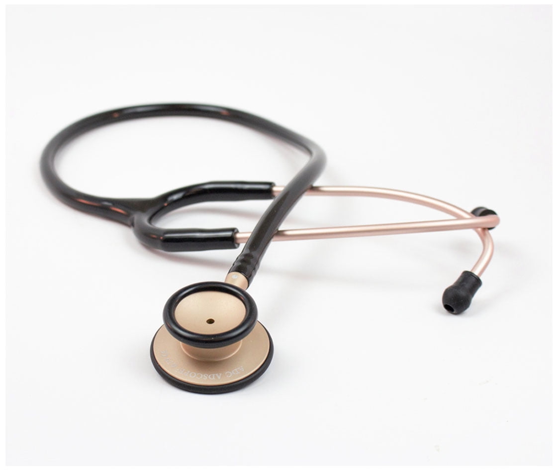 ADC - 619CHM Adscope Lite 619 Ultra Lightweight Clinician Stethoscope with Tunable AFD Technology, Champagne Finish with Black Tubing