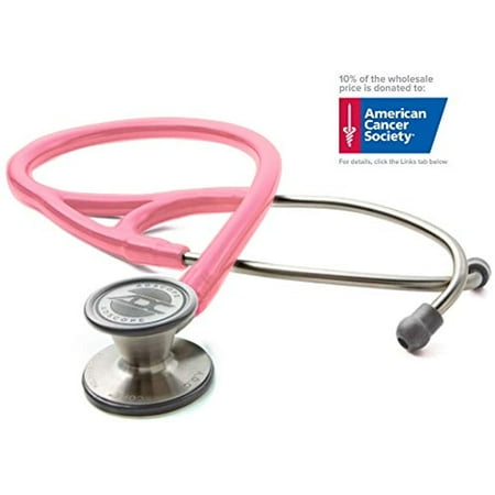ADC Adscope 601 Convertible Cardiology Stethoscope with Tunable AFD Technology, For Adult and Pediatric Patients,, Breast Cancer Awareness Metallic Pink