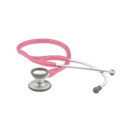 ADC Adscope 606 Ultra Lightweight Cardiology Stethoscope with Tunable AFD Technology, Lifetime Warranty, Breast Cancer Awareness Metallic Pink