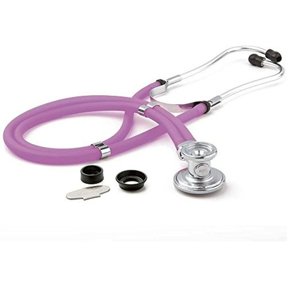 ADC Adscope 641 Sprague Stethoscope with 5 Interchangeable Chestpiece Options 30 inch Length Frosted Plum