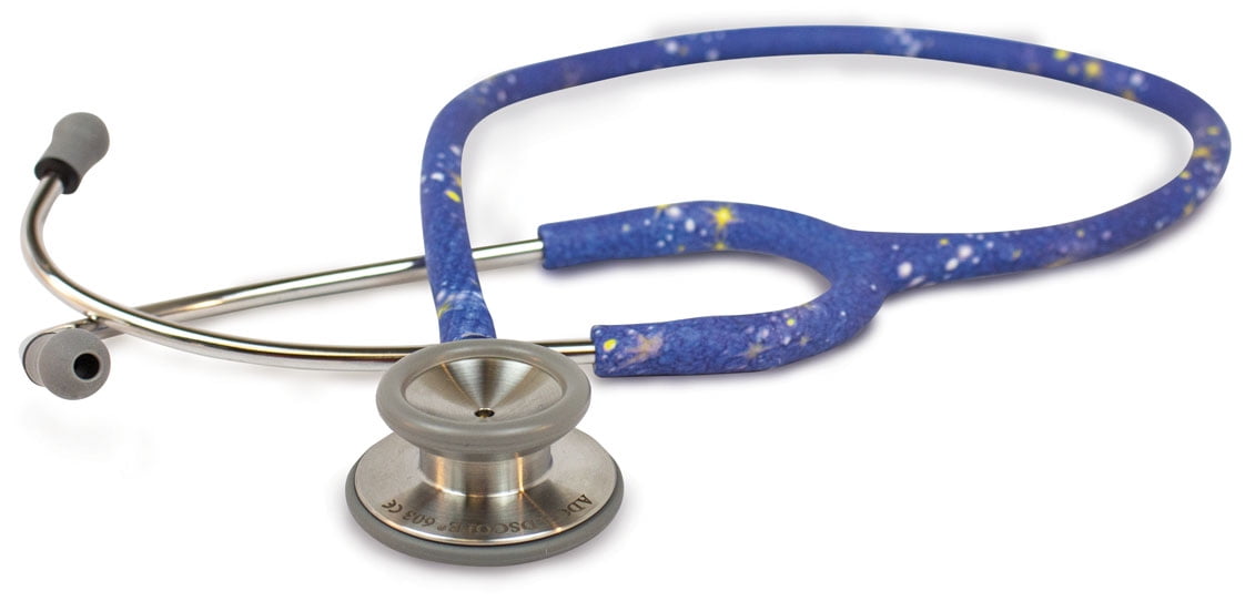 ADC Classic Stethoscope for Doctors Nurses and Students with pairs of spare Adsoft Plus ear tips and AFD technology AD603 Copper Starry Night