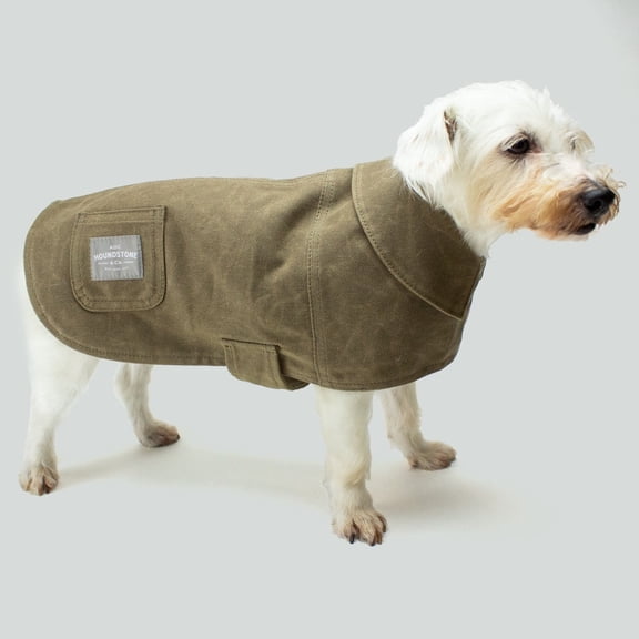 ADC Houndstone & Co. Waxed Canvas Dog Jacket, Fleece Lined, Tan, Size Medium