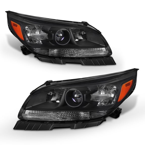 ADCARLIGHTS 2013 2014 2015 Chevy Malibu Headlight Assembly Headlights for 2016 Malibu Limited Headlamp Black Housing Amber Reflector Replacement Left and Right