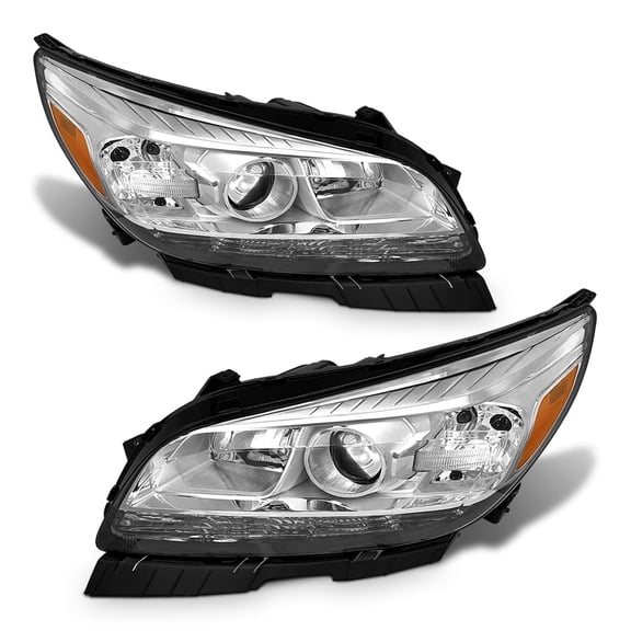 ADCARLIGHTS Headlight Assembly for Chevy Malibu 2013 2014 2015 fit 2016 Malibu Limited 4-Door Headlamp Replacement Left and Right - Chrome Housing
