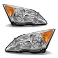 thumbnail image 1 of ADCARLIGHTS Headlight Compatible with Honda CR-V 2007 2008 2009 2010 2011 Headlamp with Chrome Housing Amber Reflector Replacement Pair Driver and Passenger Side, 1 of 9