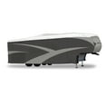 thumbnail image 1 of ADCO 36844 Designer Series Olefin HD Travel Trailer Cover 26' 1" - 28' 6", Gray/White, 1 of 9