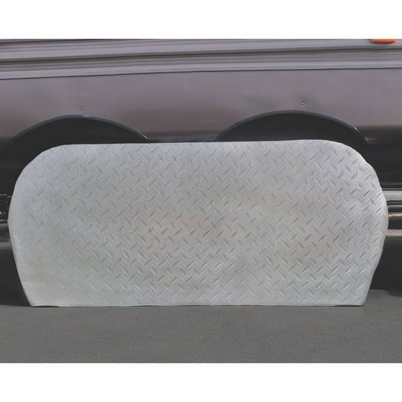 ADCO 3722 Silver Multi Axle Double Diamond Plated Steel Vinyl Tyre Gard Wheel Cover, (Fits 30"-32")