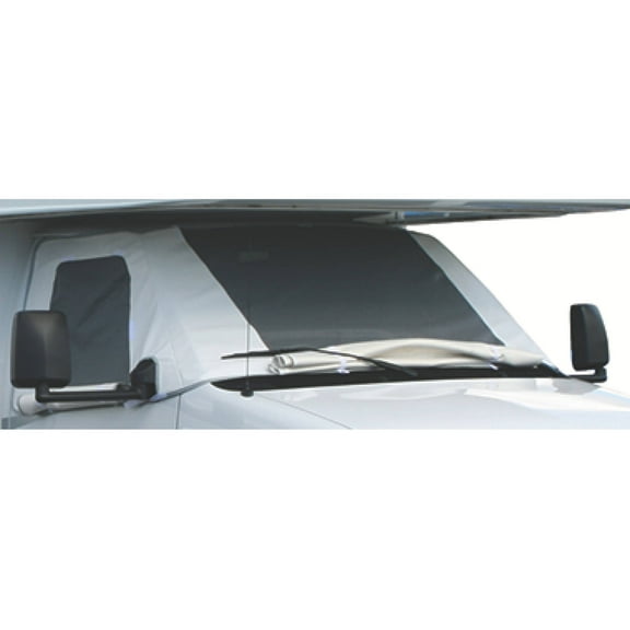 ADCO Class C Deluxe Windshield Cover with Roll-Up Windows for RV, White
