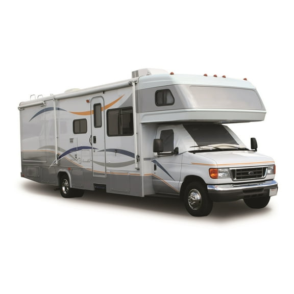 ADCO Class C Deluxe Windshield Cover with Roll-Up Windows for RV, White